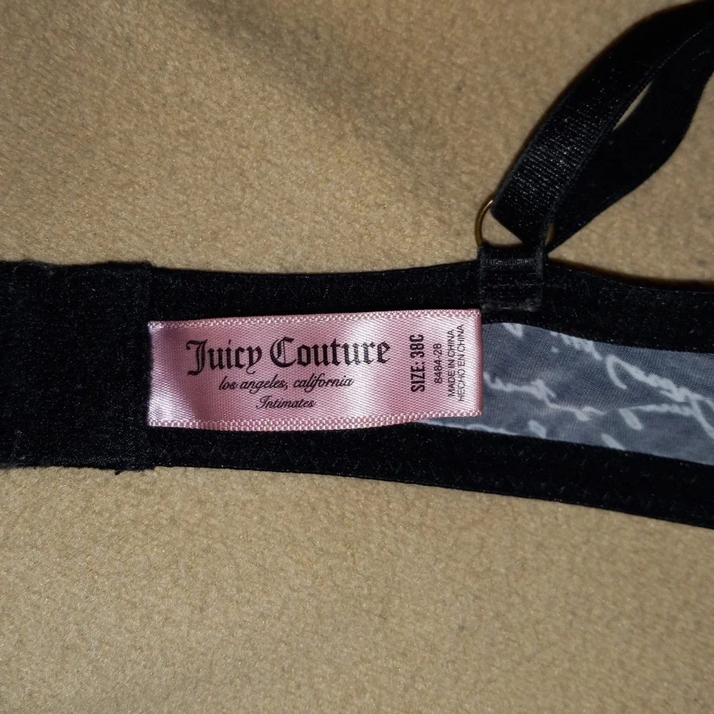 Juicy Coture Bra Black And White With Decorative Zipper - Picture 4 of 4